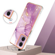 Ochranné puzdro pre Motorola Moto G24 / G24 Power / G04, Marble Slim Case, fialové