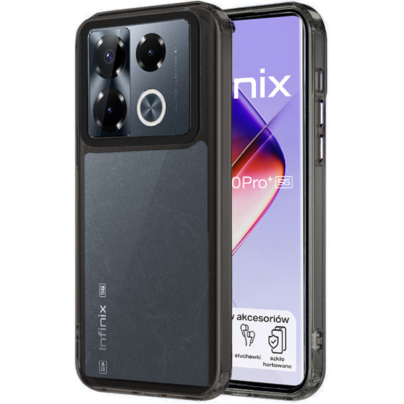 Obal na mobil pre Infinix Note 40 Pro Plus, Fusion Hybrid, transparentné / čierne