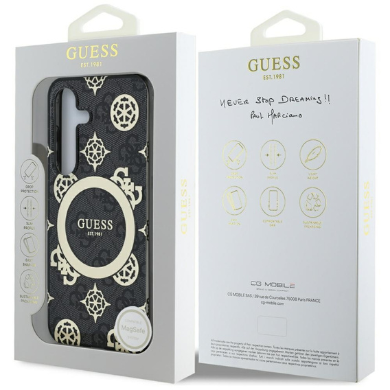 GUESS Magnetické puzdro IML Peony pre Samsung Galaxy S25