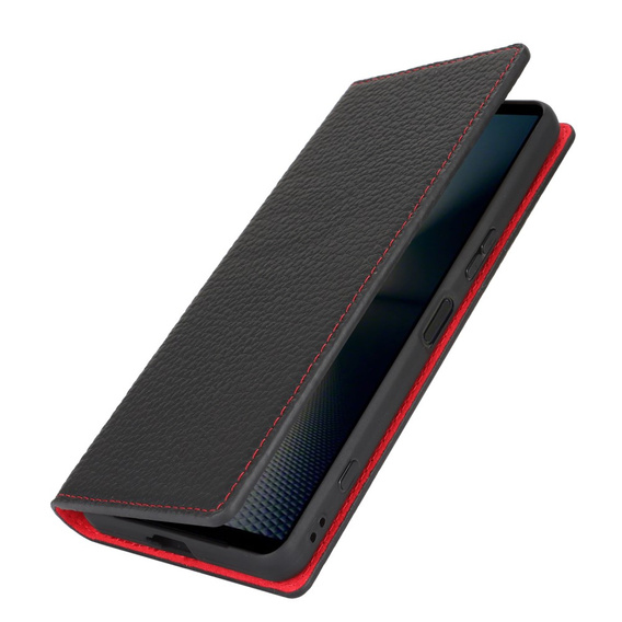 Kožené puzdro pre Sony Xperia 1 VI, ERBORD Grain Leather, čierne