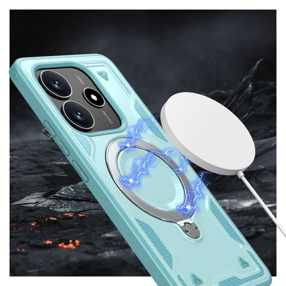 Puzdro pre Xiaomi Redmi Note 14 5G, Military MagSafe, modré + sklo 9H
