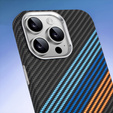 Puzdro pre iPhone 13 Pro, Carbon Fiber MagSafe, tmavomodré