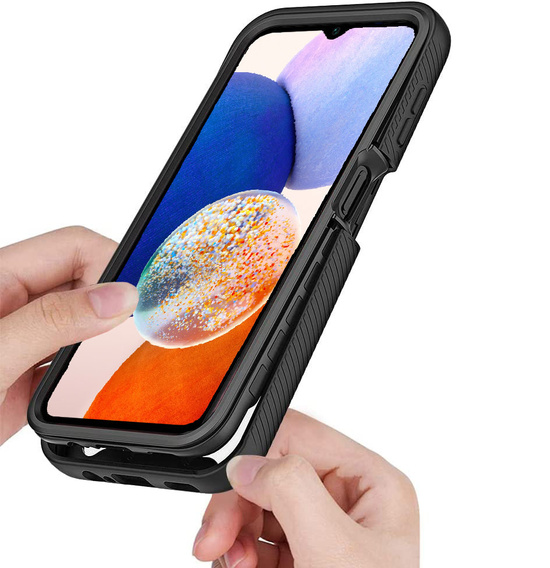 Puzdro pre Samsung Galaxy A14 4G/5G, Shockproof, s fóliou, čierne