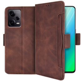 Klapkové puzdro pre Xiaomi Redmi Note 12 5G / POCO X5 5G, Card Slot, hnedé