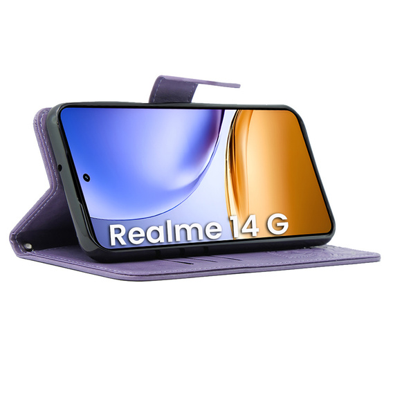 Klapkové puzdro pre Realme 14 5G / Realme 14T 5G, Butterfly, fialové