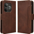 Klapkové puzdro pre Realme GT 6 / 6T, Card Slot, hnedé