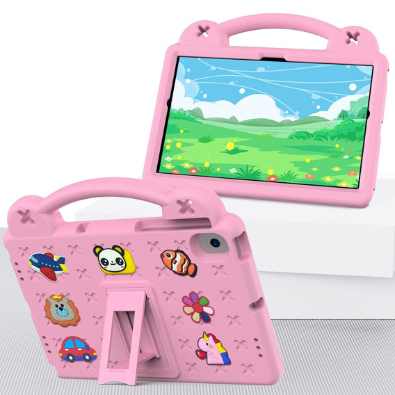 Detské puzdro pre Lenovo M10 X306 2 Gen / M10 Plus TB-X606 10.3 / Samsung Tab A 10.1 T510/515 / K10 X6C6, Cute Patterns, so stojanom, ružové