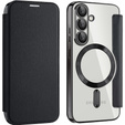 Klapkové puzdro pre Samsung Galaxy S25+ Plus, RFID Wallet MagSafe CamShield, čierne