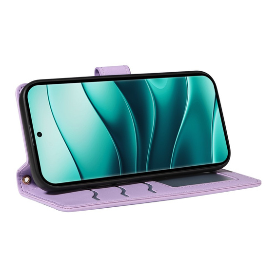 Puzdro s chlopňou pre Xiaomi Redmi Note 14 Pro 5G / Xiaomi Redmi Note 14 Pro+ 5G / Xiaomi Poco X7 5G, Rhombus Crossbody Leather, fialové