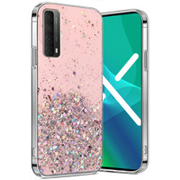 Obal na mobil pre Huawei P Smart 2021/Y7A, Glittery, ružové