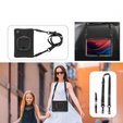 Detské puzdro pre Lenovo Tab M11, pancierované s popruhom, čierne