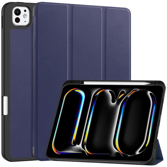 Puzdro pre iPad Pro 11" 2024 (5 gen.), Smartcase s priestorom pre stylus, tmavomodré