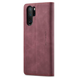 CASEME puzdro pre Huawei P30 Pro, Leather Wallet Case, bordové