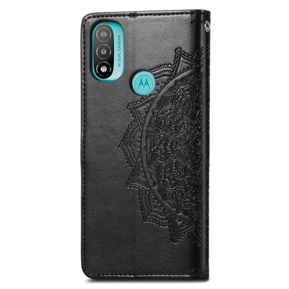 Klapkové puzdro pre Motorola Moto E20/E30/E40, Mandala, čierne