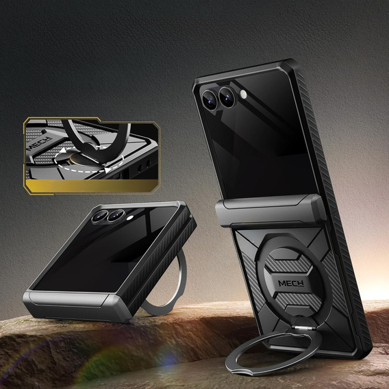 Puzdro Tongate MECH s MagSafe pre Samsung Galaxy Z Flip7 FE / Z Flip6, zelené