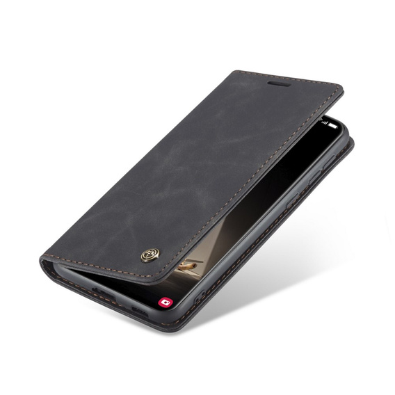 CASEME puzdro pre Samsung Galaxy S21 FE, Leather Wallet Case, čierne