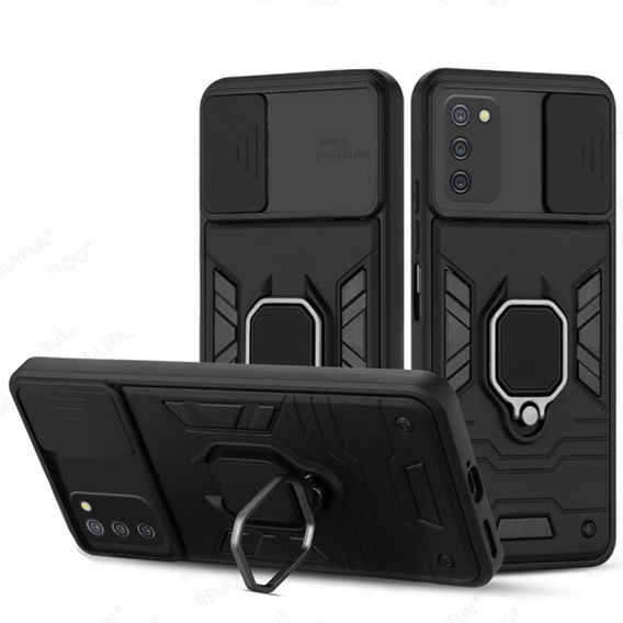 Puzdro pre Samsung Galaxy A03s, KickStand Camera Lens, modré