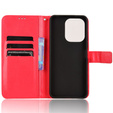 Klapkové puzdro pre Xiaomi Redmi 13, Crazy Horse Wallet, červené