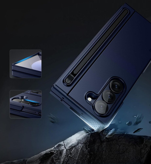 Obal na mobil pre Samsung Galaxy Z Fold 6, Suritch Full Body, tmavomodré