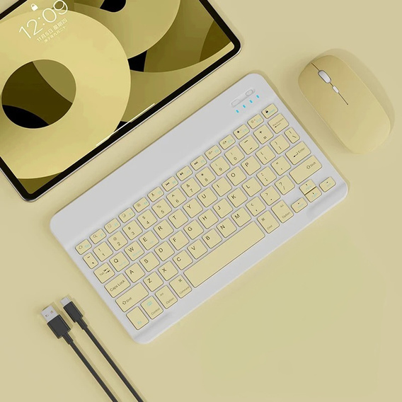 Bezdrôtová klávesnica a Bluetooth myš pre Android/Windows, žltá