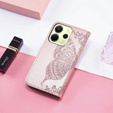 Klapkové puzdro pre Xiaomi Redmi Note 14 4G, Butterfly, ružové rose gold