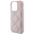 Puzdro Guess s prešívaným kovovým logom pre iPhone 15 Pro