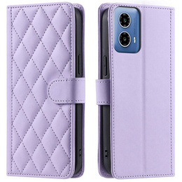 Puzdro s chlopňou pre Motorola Moto G24 / G24 Power / G04, Rhombus Crossbody Leather, fialové
