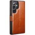 Flipové puzdro pre Samsung Galaxy S25 Ultra, QIALINO Leather Wallet, hnedé