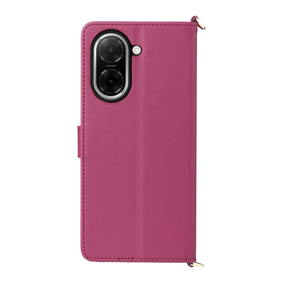 Puzdro s chlopňou pre Xiaomi Redmi A5, Crossbody Leather Wallet, bordové