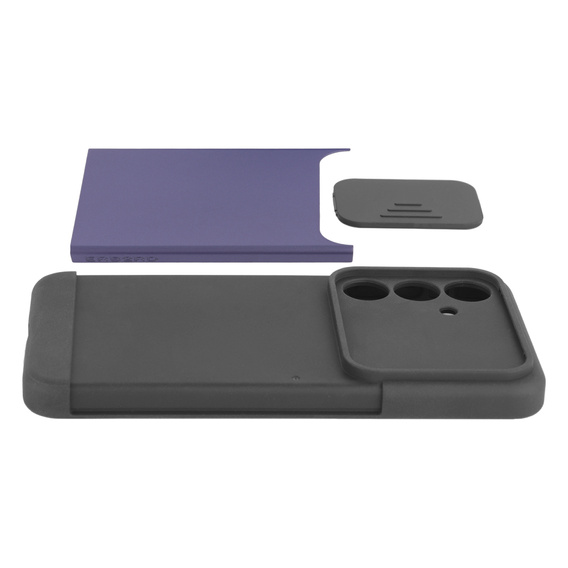Obal na mobil pre Samsung Galaxy S24, ERBORD CamProtect Slide Camera, fialové