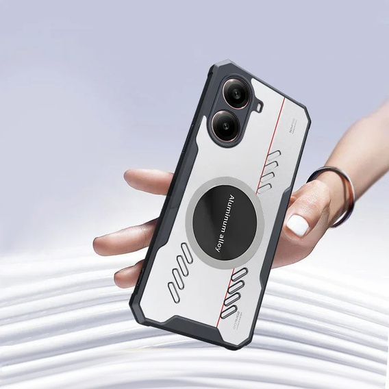 Puzdro pre Xiaomi Poco X7 Pro 5G, s magnetickým štítkom, transparentné / čierne