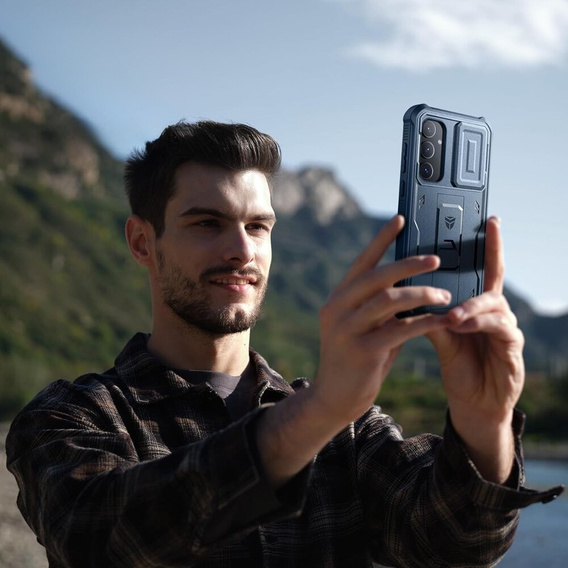 Obrnené puzdro pre Samsung Galaxy A35, Dexnor Full Body (Two Frames), modré
