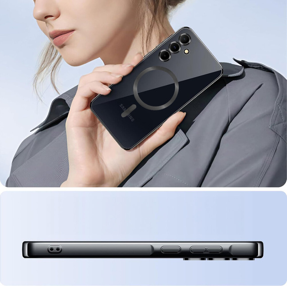 Puzdro pre Samsung Galaxy S25+ Plus, Electro MagSafe, čierne + sklo na displej