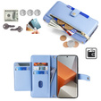 Klapkové puzdro pre Xiaomi Redmi Note 13 Pro+, Wallet Zipper Pocket, modré