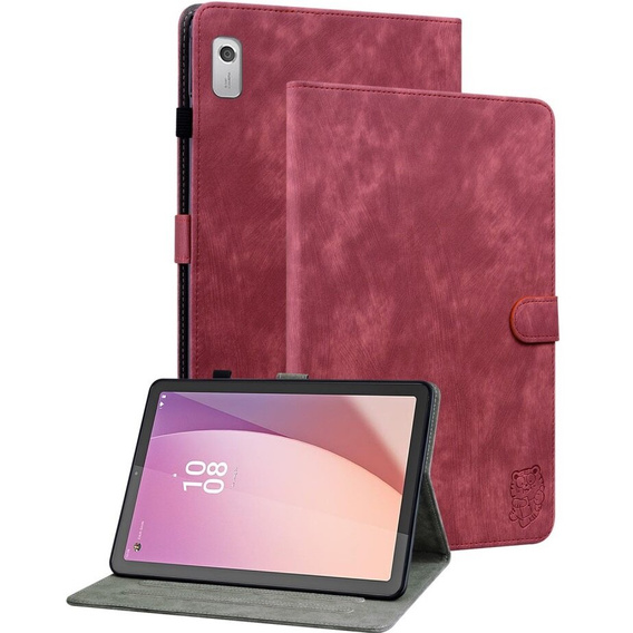 Obal na mobil pre Lenovo Tab M9, Wallet Pen Slot, červené