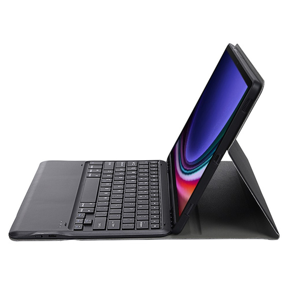 Puzdro + klávesnica Samsung Galaxy Tab S9+, Leather Pen Slot, čierne