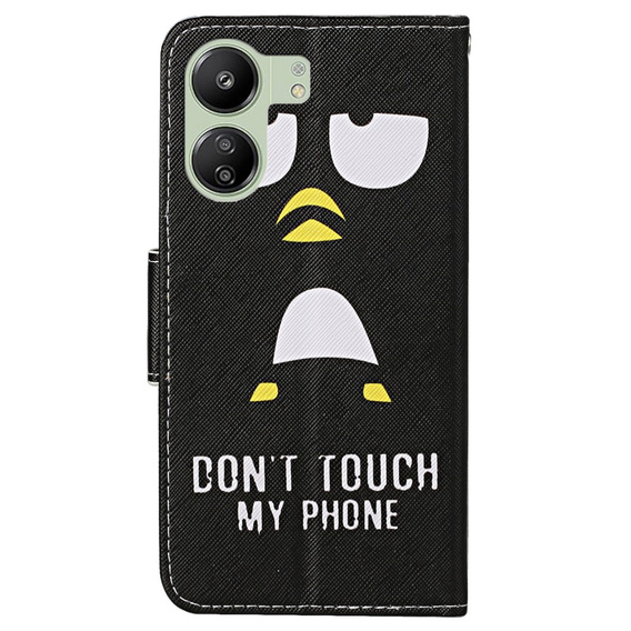 Klapkové puzdro pre Xiaomi Redmi 13C / Poco C65, Wallet, Don't Touch My Phone, čierne