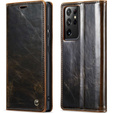 CASEME flipové puzdro pre Samsung Galaxy S21 Ultra 5G, Waxy Textured, káva