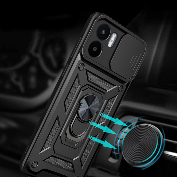 Obal na mobil pre Xiaomi Redmi A1 4G / A2 4G, CamShield Slide, čierne