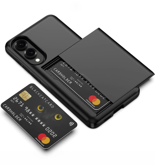 Obal na mobil pre Samsung Galaxy S25 Edge, Sliding Card Holder, čierne