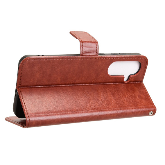 Klapkové puzdro pre Samsung Galaxy A56, Crazy Horse Wallet, hnedé