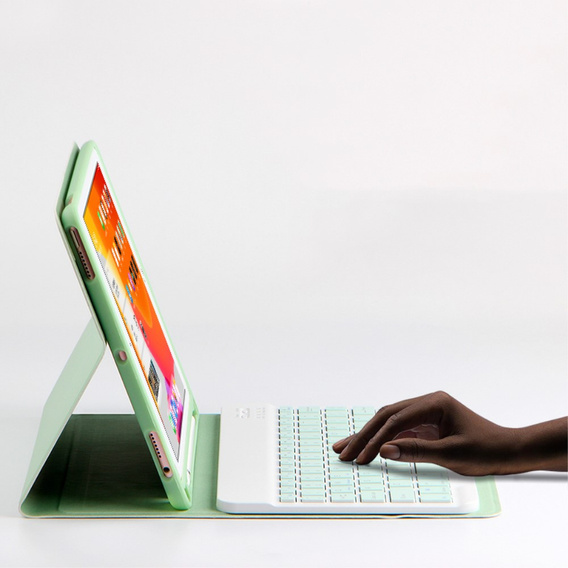 Puzdro + klávesnica iPad 10.2 7/8/9 gen 2019/2020/2021, Keyboard Cover Pen Slot, zelený