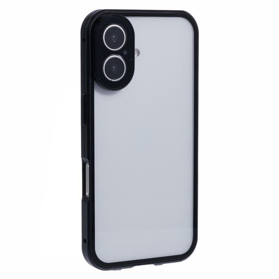 Puzdro pre iPhone 16, Magnetic Dual Glass, čierne