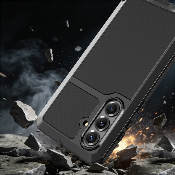 Puzdro s integrovaným sklom pre Samsung Galaxy S26 Plus, čierne