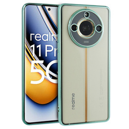 Puzdro pre Realme 11 Pro 5G / Pro+ 5G, Electroplating Frame, transparentné / zelené