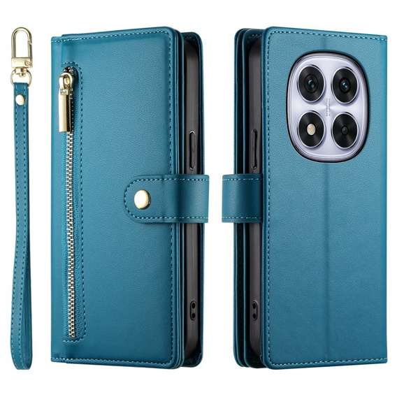 Klapkové puzdro pre Xiaomi Redmi Note 14 Pro 5G / Poco X7 5G, Wallet Zipper Pocket, modré