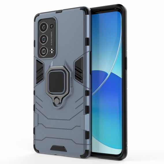 Obal na mobil pre Oppo Reno6 Pro 5G / Pro+ 5G, Kickstand Ring, modré