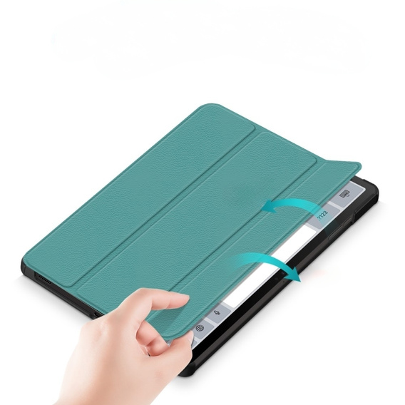 Puzdro pre Samsung Galaxy Tab S9 FE+ Plus, Smartcase s priestorom pre stylus, zelený