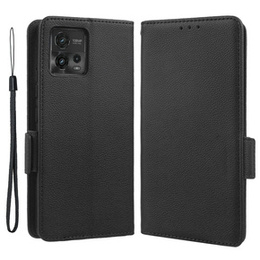 Klapkové puzdro pre Motorola Moto G72, Wallet Litchi Magnet, čierne