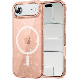 Puzdro pre iPhone Air, pre MagSafe, trblietavé, priesvitné zlaté